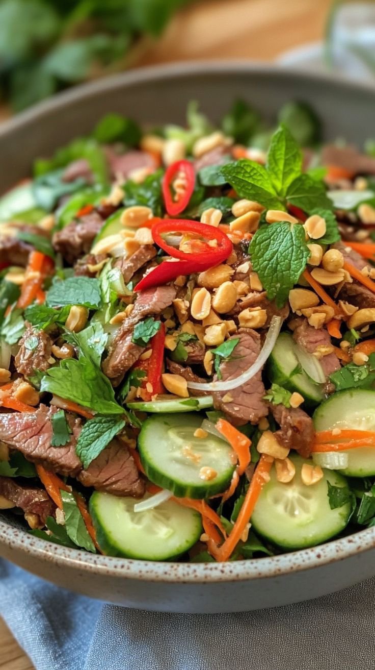salade de boeuf à la citronnelle
